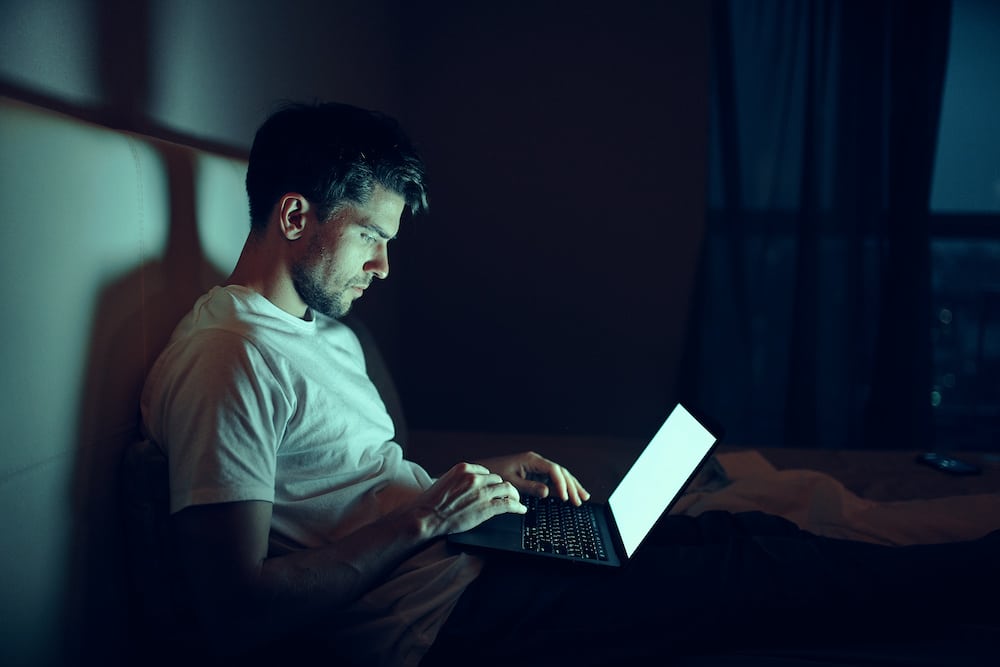 Man struggling with a porn addiction problem
